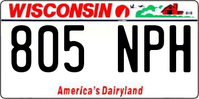 WI license plate 805NPH