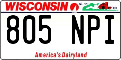 WI license plate 805NPI