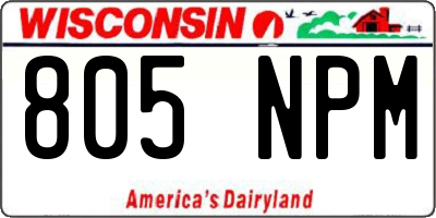 WI license plate 805NPM