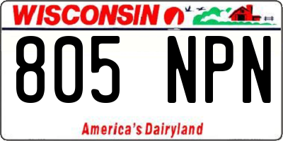 WI license plate 805NPN