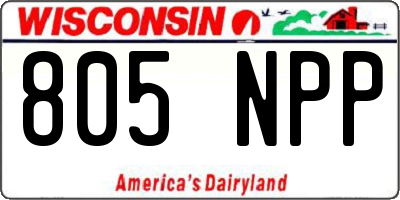 WI license plate 805NPP