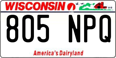 WI license plate 805NPQ