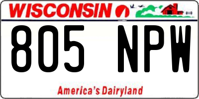 WI license plate 805NPW