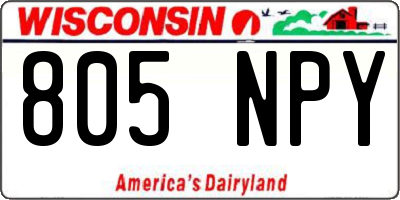 WI license plate 805NPY