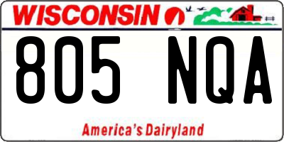 WI license plate 805NQA