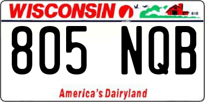 WI license plate 805NQB