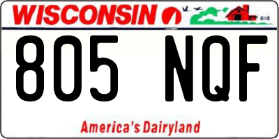 WI license plate 805NQF