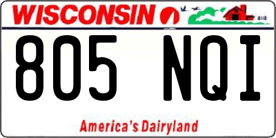 WI license plate 805NQI