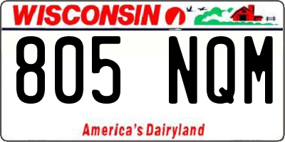 WI license plate 805NQM