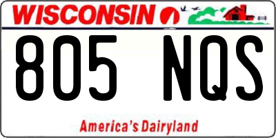 WI license plate 805NQS