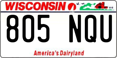 WI license plate 805NQU