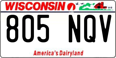 WI license plate 805NQV