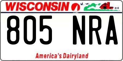 WI license plate 805NRA