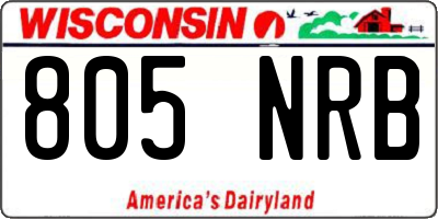 WI license plate 805NRB