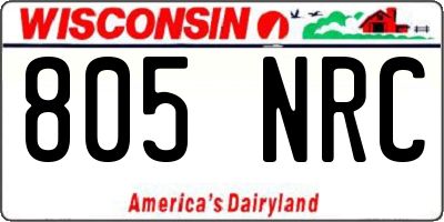 WI license plate 805NRC