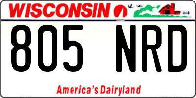 WI license plate 805NRD
