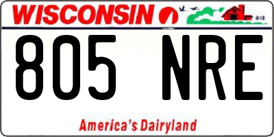 WI license plate 805NRE
