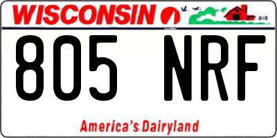 WI license plate 805NRF
