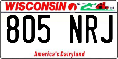 WI license plate 805NRJ