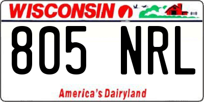 WI license plate 805NRL