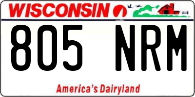 WI license plate 805NRM