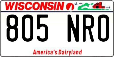 WI license plate 805NRO