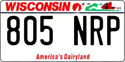 WI license plate 805NRP