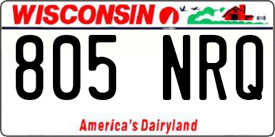 WI license plate 805NRQ