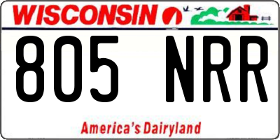 WI license plate 805NRR