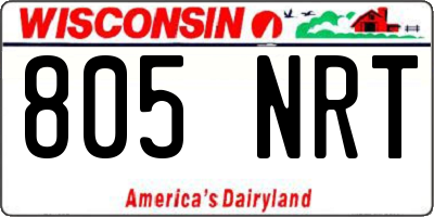 WI license plate 805NRT