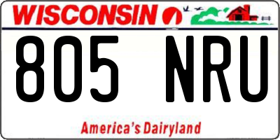 WI license plate 805NRU