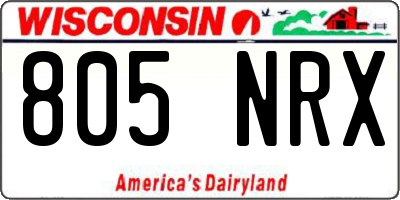 WI license plate 805NRX
