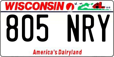 WI license plate 805NRY