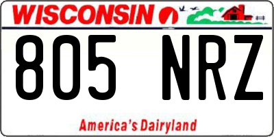 WI license plate 805NRZ