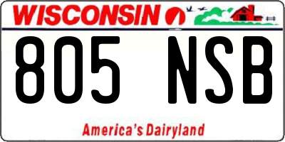 WI license plate 805NSB