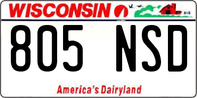 WI license plate 805NSD