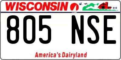 WI license plate 805NSE