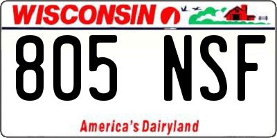 WI license plate 805NSF
