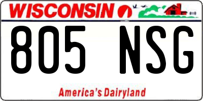 WI license plate 805NSG