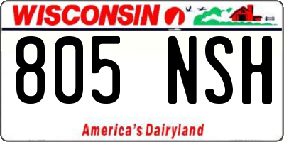 WI license plate 805NSH