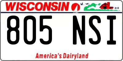 WI license plate 805NSI