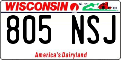 WI license plate 805NSJ