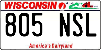 WI license plate 805NSL