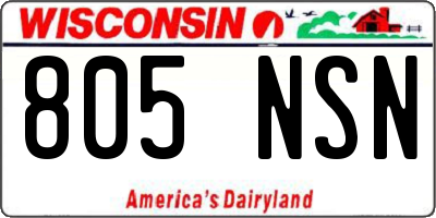 WI license plate 805NSN