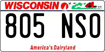 WI license plate 805NSO