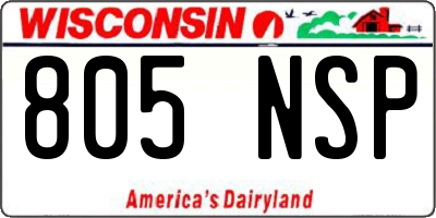 WI license plate 805NSP