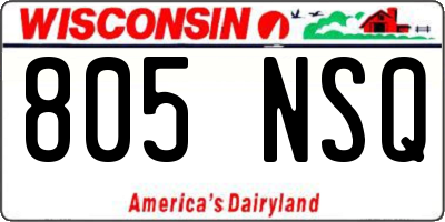 WI license plate 805NSQ