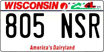 WI license plate 805NSR