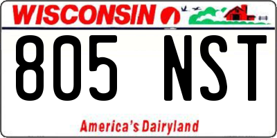 WI license plate 805NST
