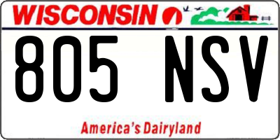 WI license plate 805NSV